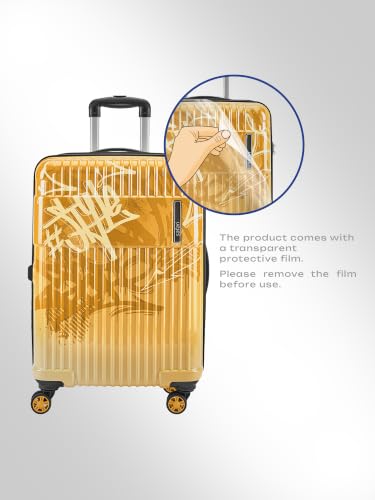 Image of Safari Scrib Large 8 Wheels 77cm Check-in Trolley Bag Hard Case Polycarbonate 360 Degree Wheeling System Luggage, Trolley Bags for Travel, Suitcase for Travel, Amber Dune Printed
