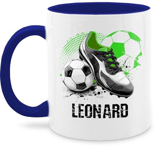 Tasse Tassen 325ml - Personalisiertes Fußballgeschenk mit Namen | Geschenke für Fußballfans | Weihnachtsgeschenke Fußball - 325 ml - Dunkelblau - fussballgeschenke junge fussballtasse fussball
