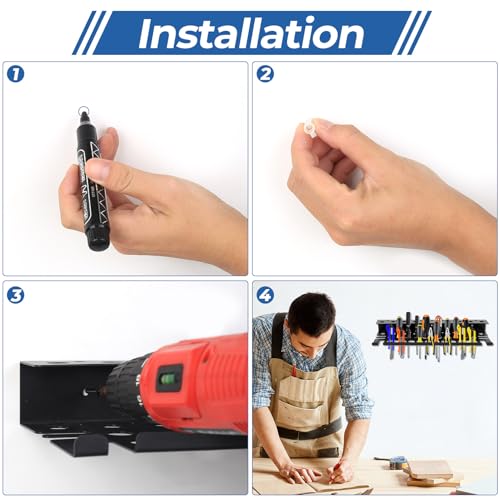 Schraubendreher Halterung, Werkzeug Organizer Wandmontierter, Akkuschrauber Wandhalterung Schraubenzieher Halterung, Werkstatt Garage Zuhause Werkzeughalter Wandhalterung Schraubendreher Organizer