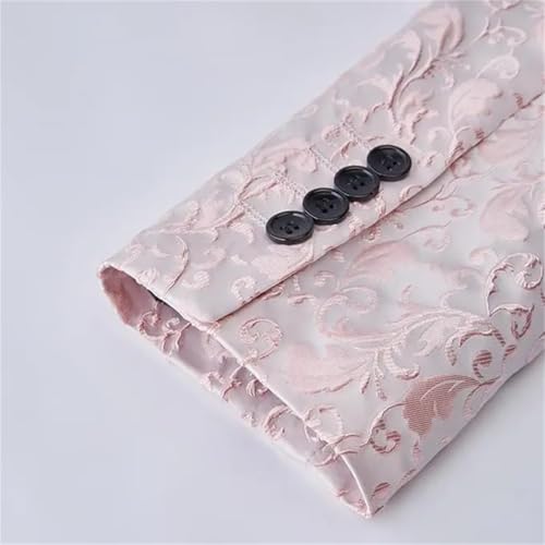 Men's Floral Jacquard Tuxedo Blazer 1-Button Slim Wedding Groom Evening Formal Events Dinner Jacket4