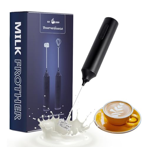 FoodVille MF05 Rechargeable Milk Frother USB Charging Handheld Foam Maker with Stainless Balloon Whisk for Cappuccino