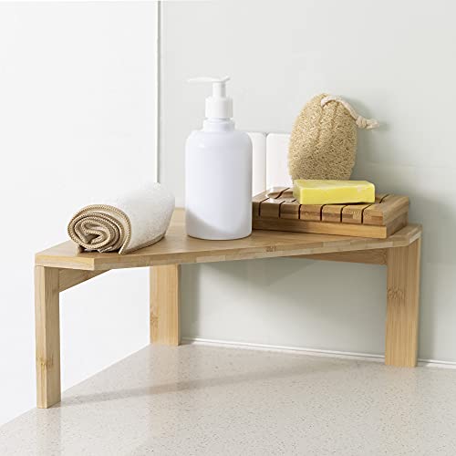 Navaris Balda para Esquina de bambú - Estantería esquinera de 30 x 30 x 15 CM - Estante de rincón para Cocina despensa Dormitorio baño - imagen 4