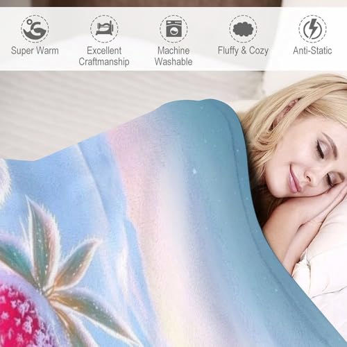 Couverture fraise 3D de qualité supérieure en flanelle de polaire 180x200