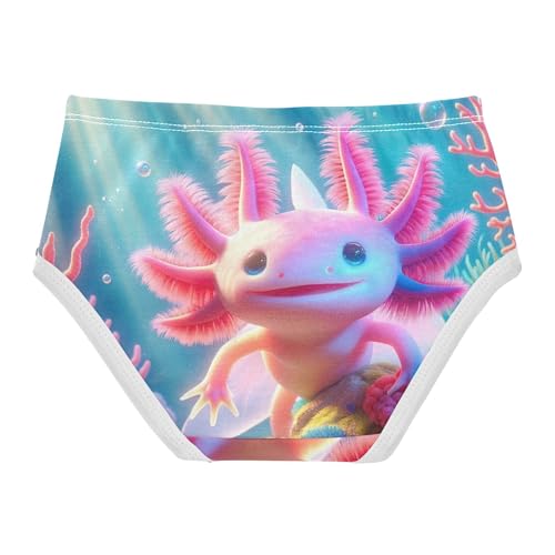 Cute Pink Axolotl Panties for Girl Toddlers Underwear Floral Cotton Designer Kids Undies Briefs 2t2