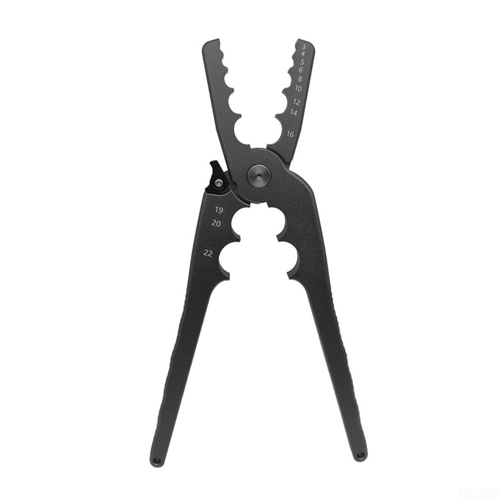 Pince de réparation pour tubes en cuivre CT-301 pour tuyaux de climatisation et de réfrigération - Alliage d'aluminium, outil de cintrage manuel de 7 tailles (/20,3 cm - 2,2 cm) (noir)