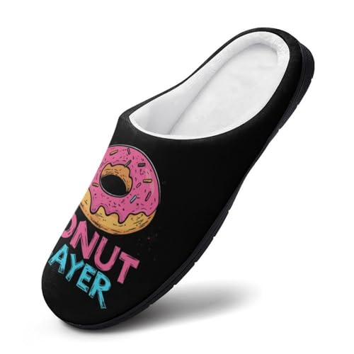 Snack Donut Women's Cotton Slippers Indoor Outdoor Slip-on Warm House Shoes with Anti-Skid Rubber Sole2