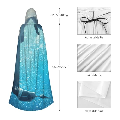 Cape à capuche dauphin unisexe 140 cm idéal carnaval et soirées - 2