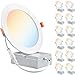 LEDONE 6 Inch LED Ultra-Thin Recessed Lighting with Junction Box, 2700K/3000K/3500K/4000K/5000K Selectable,CRI93, Dimmable Recessed Lights, 14W=100W,1100LM, IP20&Energy Star Rated, 12 Pack