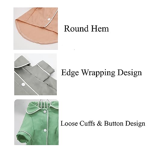Pijama para perro L en pack de 3 ropa de dormir gris rosa y verde para mascotas de dos patas 3