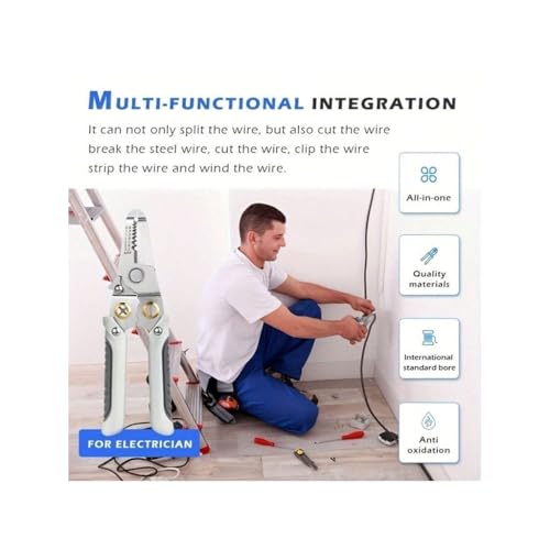 Novo - Alicate Desencapador De Fios Cabos Elétrico Multifuncional De Reparo- 6 em 1