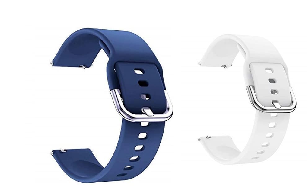 Waylon Watch Straps Compatible for Pebble Time Round Large Smart Watch (Pack of 2) (Navy&White) (B0BM7Z8943) Amazon Price History, Amazon Price Tracker