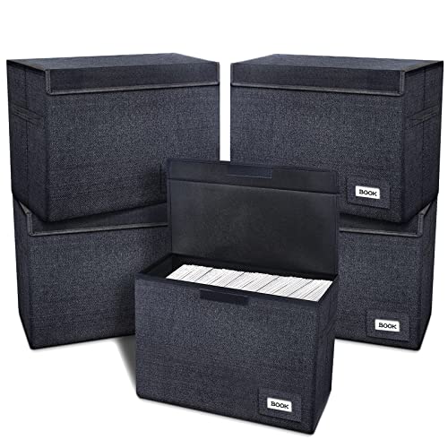 Leffis 5 Pack Comic Book Storage, Comic Book Box Collapsible and Stackable Comic Short Box, Moistureproof Comic Box with Lid and Label Slot 15.5