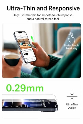 Image of Tempered Glass Screen Protector for iPhone 17 (6.3 Inch), 9H Hardness, HD Clear, Bubble-Free, Case Friendly, Anti-Scratch, Screen Guard Full Adhesive, Easy Installation (iPhone 17), Pack Of 1