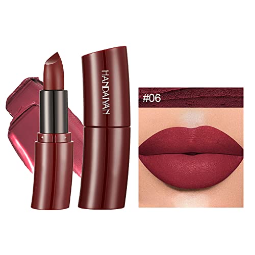 Matte Velvet Lipstick 6 Colors Smooth Texture Lipstick Set Long Lasting Waterproof Non-Stick Cup Nude Lipstick Set Matte Lip Makeup Gifts #TOP6