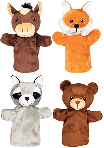 Marionnettes à main (set de 4) jeu d'éveil peluche et théâtre enfant