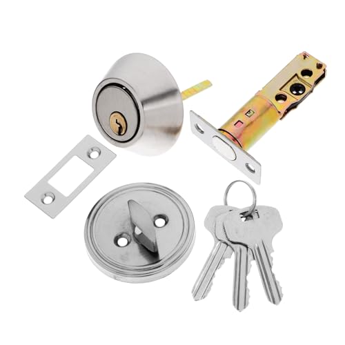 Sewroro Stainless Steel Single Sided Deadbolt Lock with Copper Core Key Auxiliary Security Lock for Interior Doors Enhanced Protection for Home and Business Sleek Modern Finish