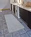 Ottomanson Softy Collection Solid Non-Slip Kitchen/Bath Rug, 2'2" X 8', Gray