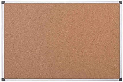 Bi-Office CA051170 Maya Cork Notice Board Aluminium Frame 120x90cm,Light Brown