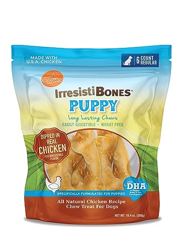 Canine Naturals IrresistiBONES Puppy Chicken and Rice Chew, 6 Pack