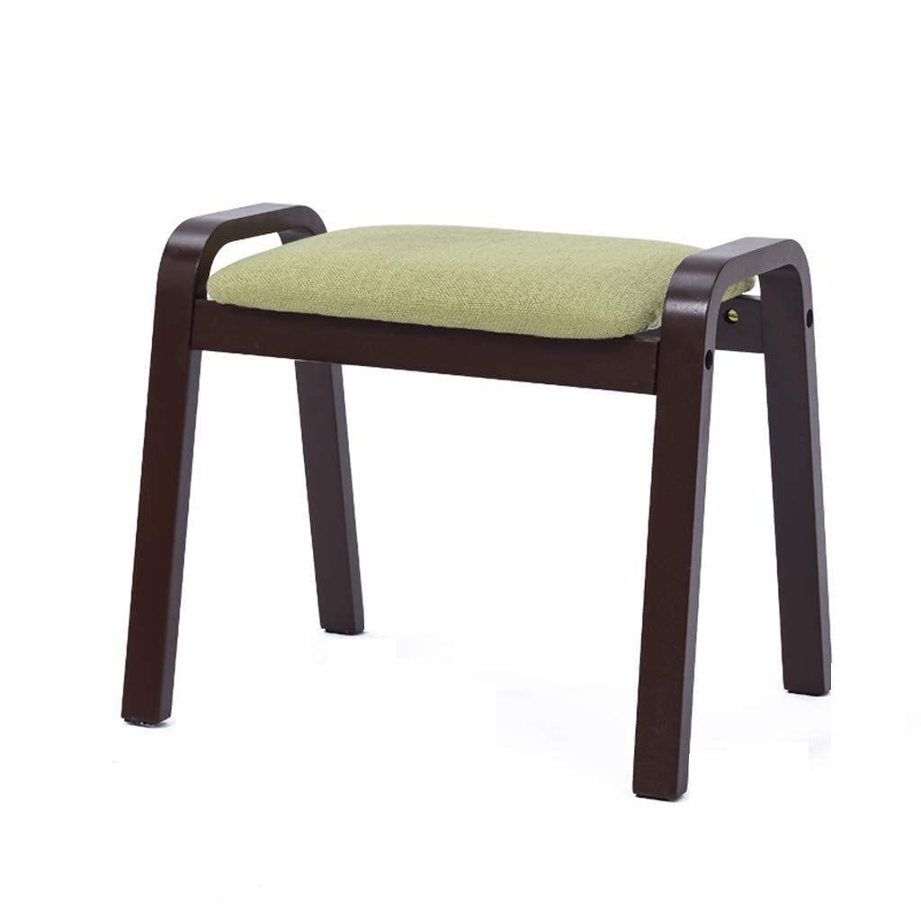 Banc à chaussures en bois massif pliant avec assise en lin pour salon