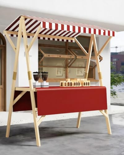 Eagleize Foldable Market Stall Cart with Canopy for Outdoor Vendor Events