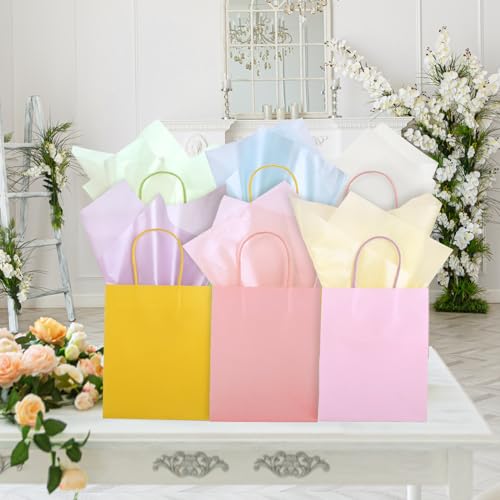 Kesote Geschenkpapier 60 Seidenpapier Verpackungsmaterial 50 x 35 cm Origami Papier 6 Farbe Metallic Transparentpapier Bastelpapier Transparent Packpapier Basteln Hochzeit Geschenk Deko Weihnachten
