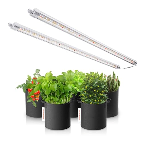 SPIDER FARMER Lampe LED pour plantes Glow80, 110 cm, spectre complet, étanche, 2-Pack, 476 LED, 80W