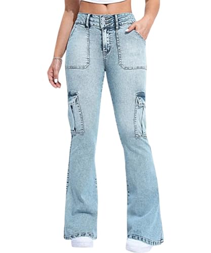 Women's High Waisted Stretchy Bootcut Boyfriend Skinny Jeans Butt Lifting Baggy Flared Denim Pants