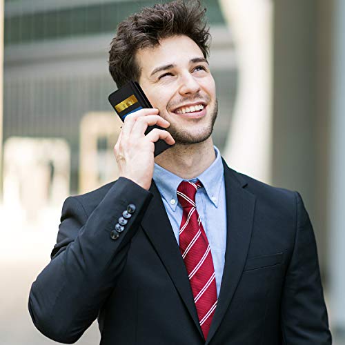 Procase Pixel 4 Wallet Case Genuine Leather For Man, Folding Flip Cover With Card Holders Kickstand Protective For Google Pixel 4 5.7Inch 2019 Release -Black #TOP6