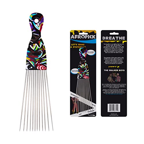 Afropick Metal Peine para Cabello Rizado Negro miniatura 1