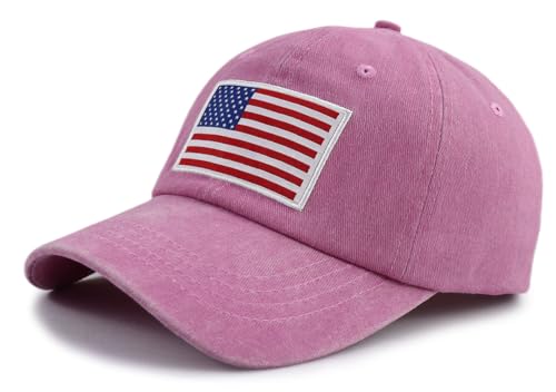 Image of American Flag Hat for Men Women, Funny Adjustable Cotton Baseball Cap