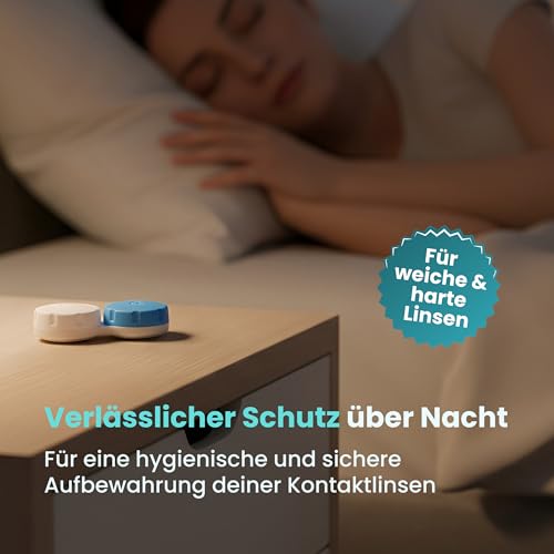 Movoja-MED Kontaktlinsenbehälter 4 STÜCK I Auslaufsicher & Keimfrei I Für Weiche & Harte Linsen I Deutsche Marke I Kontaktlinsen Dose Kontaktlinsen Aufbewahrungsbehälter Linsenbehälter Linsen Box