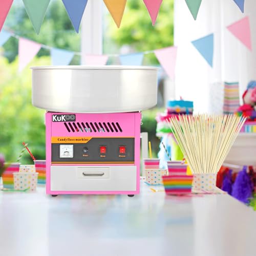 Candy Floss Machine Commercial KuKoo Making Machine with 500 Candy Floss Sticks Cotton Candy Maker Fun Party Cooking Snacks Bundle - Image 8
