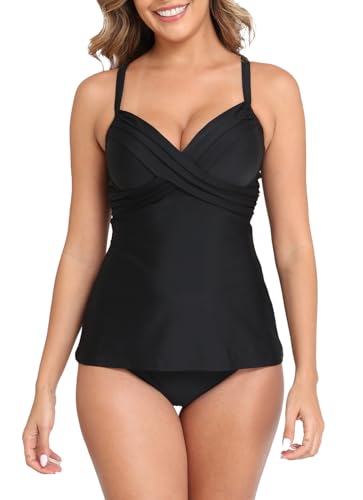 Halcurt Tankini Oberteil Damen Verstellbare Träger Bauchweg Badeanzug...