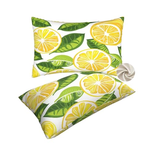 Housse de coussin 60x80 cm jaune lavable pour protéger vos oreillers