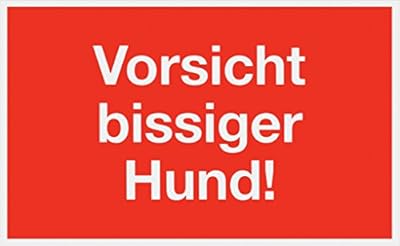 Motiv: Vorsicht bissiger Hund!/ Abmessung: 250 x 150 mm/ Grundfarbe: rot Kennzeichnung zur Sicherung vor unbefugtem Zutritt Warnhinweis bevor Besucher einen durch einen Wachund gesicherten Bereich betreten Einsetzbar im Innen- und Außenbereich an Mau...