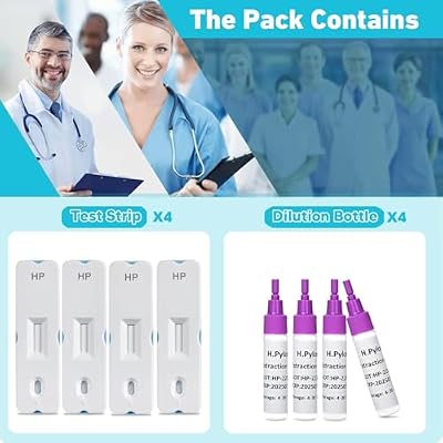 H Pylori Test Kit, 4 PCS Helicobacter Pylori Stool Test Kits at Home, H. Pylori Test H-Pylori Stool (Antigen) Self-Test for Home Use, Results in 10-15 Minutes