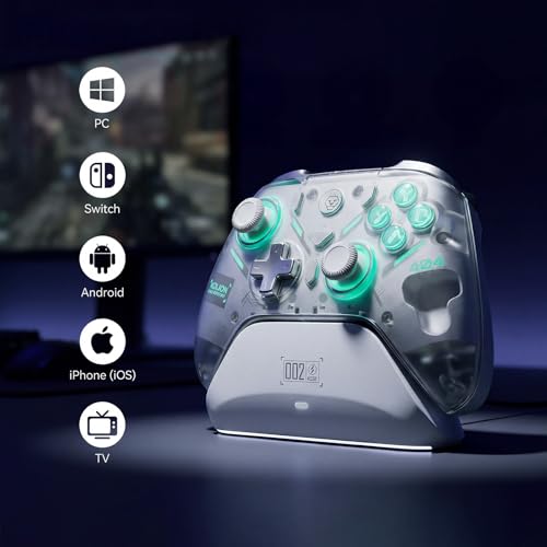 Image of Aolion gaming K20 Wireless Controller for Switch 2, Switch, PC with Dock | Hall Effect Joysticks and 3-Stage Hall Triggers, 1000Hz Polling, Bluetooth /2.4G /Wired, Modular Design, RGB Charging Dock