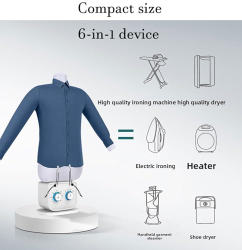 Automatic Ironing Machine & Clothes Steamer - Hands-Free Wrinkle Remover for Shirts & Pants, 8-Min Quick Dry, Adjustable Time & Temp, Gentle on Fabrics