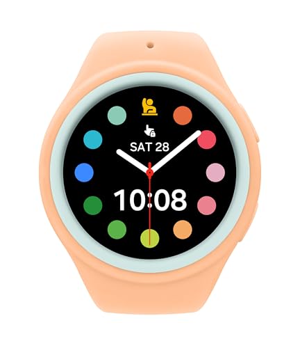 Image of Samsung Galaxy Watch Kids Band for Galaxy Watch 4 /5 /6 /7 /FE, Smartwatch Replacement Strap for Kids, Silicone Small, GP-TYL305AMBPU, Peach