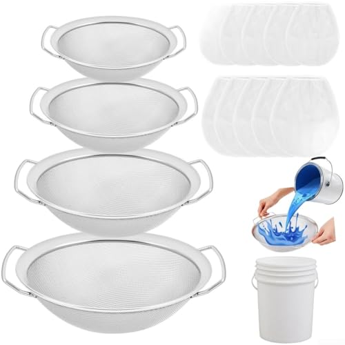 Colador de malla fina de acero inoxidable para filtrar líquidos industriales y domésticos, incluyendo pintura, resina y miel