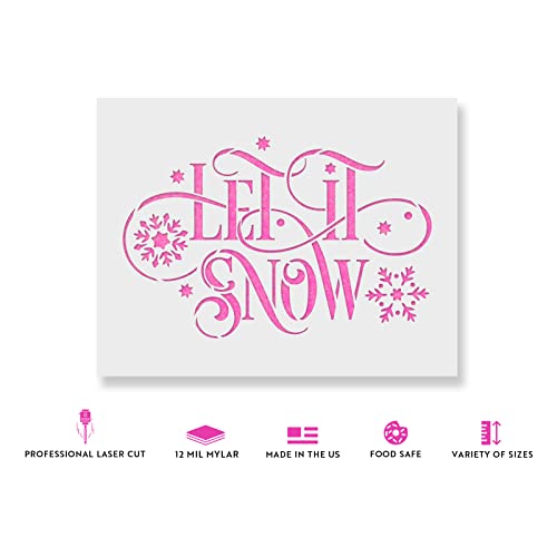 Let It Snow Stencil - Durable Christmas Stencils - Easy To Use Stencil Design #TOP1