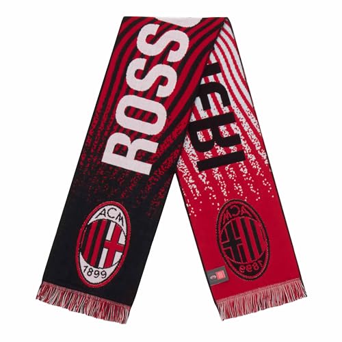 سكارف رسمي من قماش الجاكار الرسمي من ايه سي ام 1899 ايه سي ميلان سكاربا، احمر/اسود، مقاس واحد