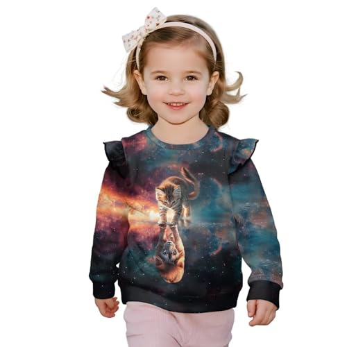 Sweatshirts Jacket for Toddler Girls Long Sleeve Crew Neck Sweatshirts Kids 1-8T Jacket