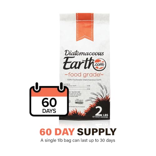DiatomaceousEarth 2 Lbs Food Grade - 100% Organic All Natural Diamateous Powder - Diametaceous for Humans is Safe Around Children - Includes Free Scoop