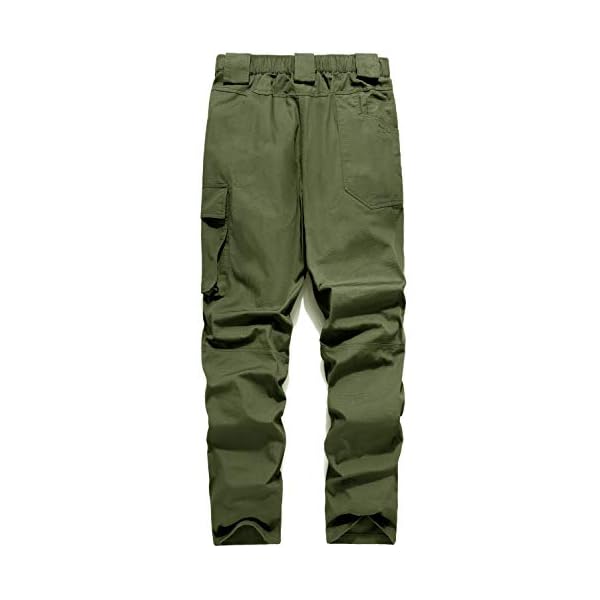 Mr.Stream Men's Multi Pockets Cargo Stretch Rip Stop Tactical Uniform Work BDU Pants 3216 Green S - Image 4