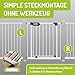BOMI Zubehör für Schutzgitter aus Metall | Größen: 10-70 cm | Stiegengitter Verlängerung | Kindersicherung in Weiß | Tür- & Treppenschutzgitter für Babys, Kleinkinder & Tiere | 50 cm Verbreiterung