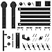 SMARTSTANDARD 6.8 FT Heavy Duty Sturdy Sliding Barn Door Hardware Kit, Black, (Whole Set Includes 1x Pull Handle Set & 1x Floor Guide) Fit 36