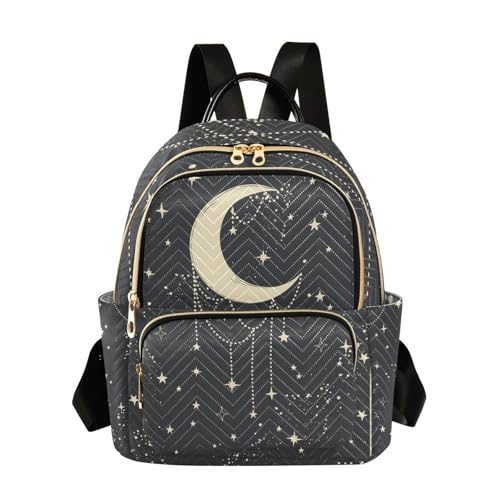 Image of Boho Moon Quilted Backpack Purse for Women Fashion Small Backpack M | Shoulder Bag Travel Casual Daypack