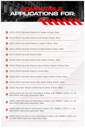 Image of R1 Concepts Rear Brake Kit Fits 2011-2020 Hyundai Elantra; 2020-2024 Hyundai Venue; 2020-2025 Kia Soul| Ceramic Pads, Blank Rotors| Hardware| 10.3 inch Rear